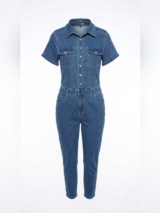 Fashion Nova Denim - Fashion Nova Denim Short-Sleeve Jumpsuit Jeans NWT
